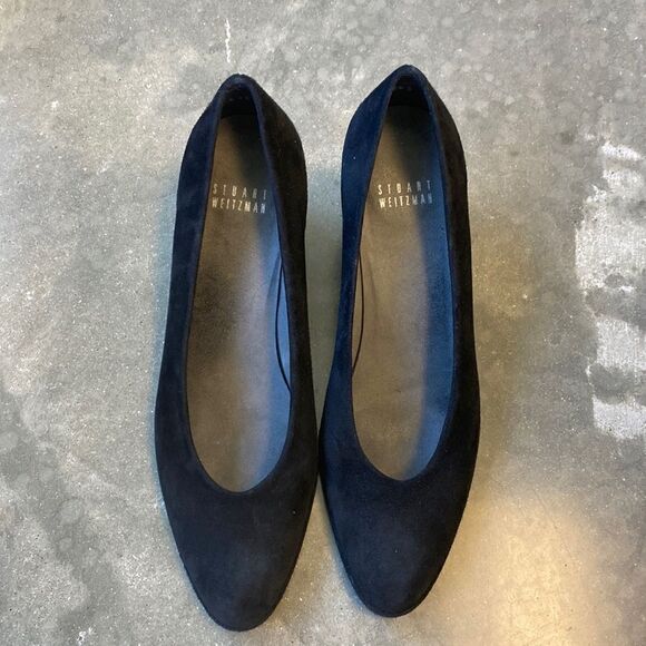 Stuart Weitzman 7 suede wedge heels black - Picture 2 of 9